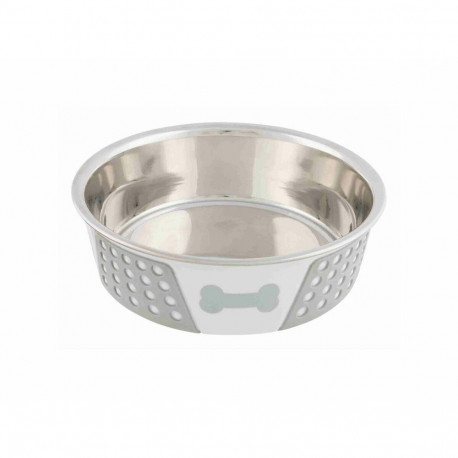 Dog Feeder Trixie White Grey Silicone Stainless steel 1,4 L