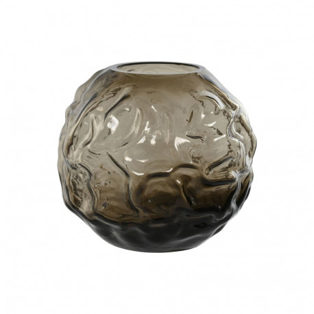 Vase Home ESPRIT Dark brown Crystal Modern 21,5 x 21,5 x 19 cm