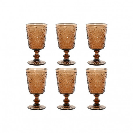 Set of cups Home ESPRIT Crystal 8,5 x 8,5 x 16,3 cm (6 Units)