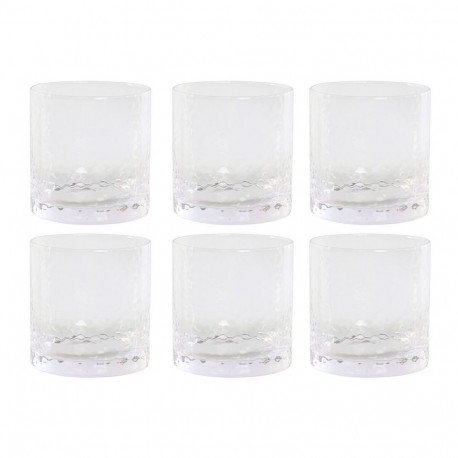Klaaside komplekt Home ESPRIT Läbipaistev Kristall Reljeefiga (6 Ühikut)