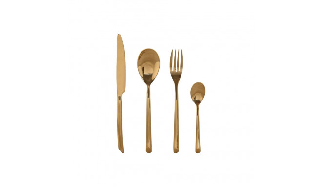 Столовые приборы Home ESPRIT Позолоченный Нержавеющая сталь 1,8 x 0,8 x 23,5 cm 16 Предметы