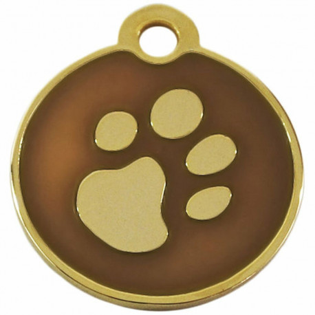 Identification plate for collar Imarc Circle Brown Golden