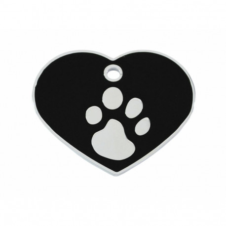 Identification plate for collar Imarc Heart Black Silver