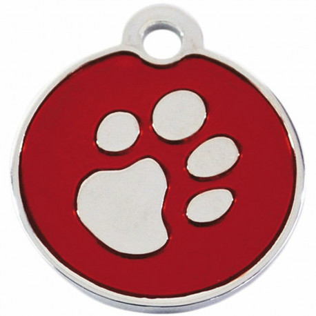 Identification plate for collar Imarc Circle Red Silver