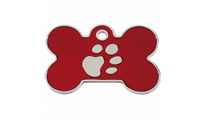Identification plate for collar Imarc Bone Red Silver