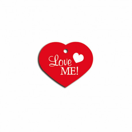 Identification plate for collar Imarc Heart Red