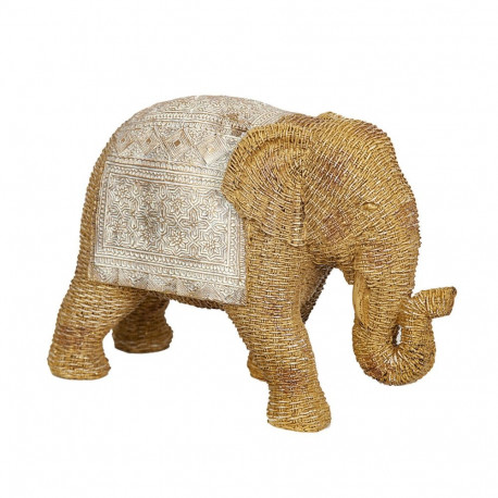 Decorative Figure Romimex Beige Natural Elephant Rattan