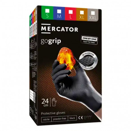 Rękawice nitrylowe czarne mercator gogrip one-by-one black 100szt. rozmiar l