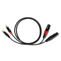Ühenduskaabel Cabletech XLR - 2RCA 1m
