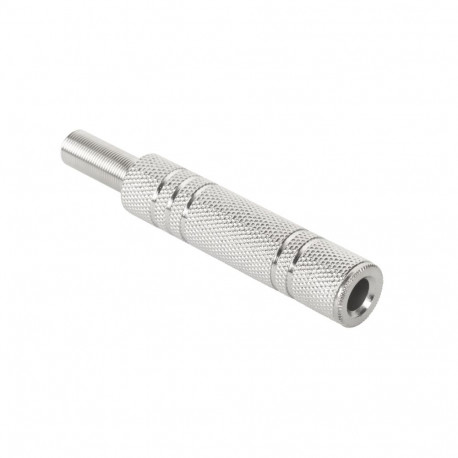 Gniazdo Jack 6,3 mm stereo, metalowy, niklowany (25 tk.)
