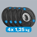Rebel Active kummiga kaetud malmist olümpia raskuskomplekt 4x1,25 kg, ava 51 mm