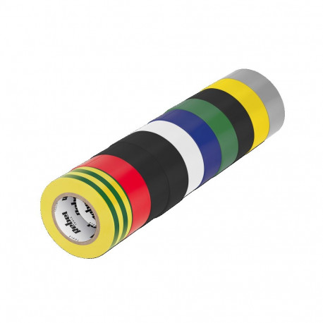 Komplekt isekleepuvaid isolatsiooniteipe REBEL (10 tk – 0,13 mm x 19 mm x 10 yd) värvide segu