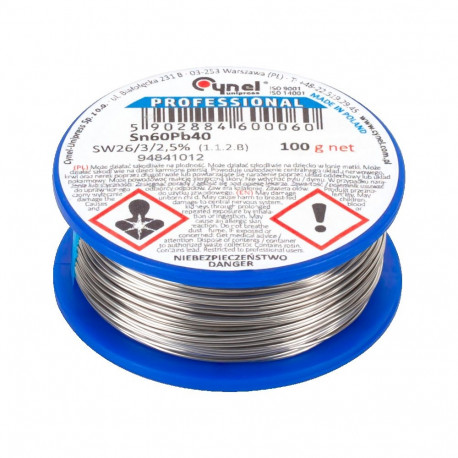 Cyna 0,38 mm/100 g Sn60Pb40 CYNEL