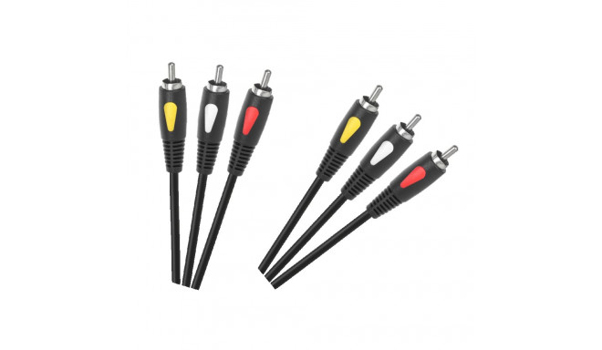 Kaabel 3RCA-3RCA 1.0m Cabletech Eco-Line