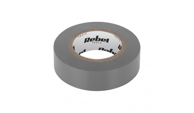 Taśma izolacyjna klejąca REBEL (0,13 mm x 19 mm x 20 yd) szara (10 tk.)
