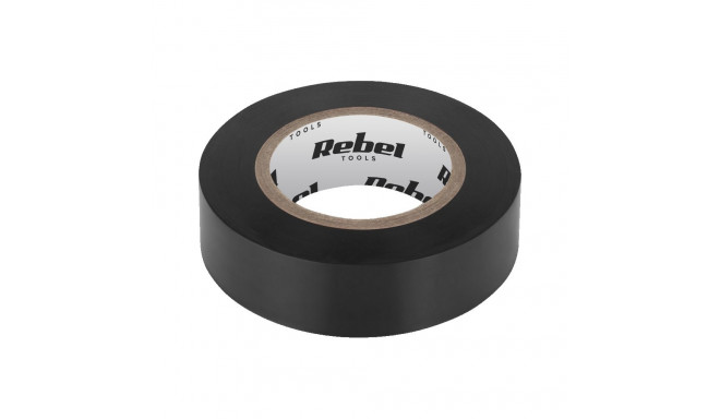 Taśma izolacyjna klejąca REBEL (0,13 mm x 19 mm x 20 yd) czarna (10 tk.)