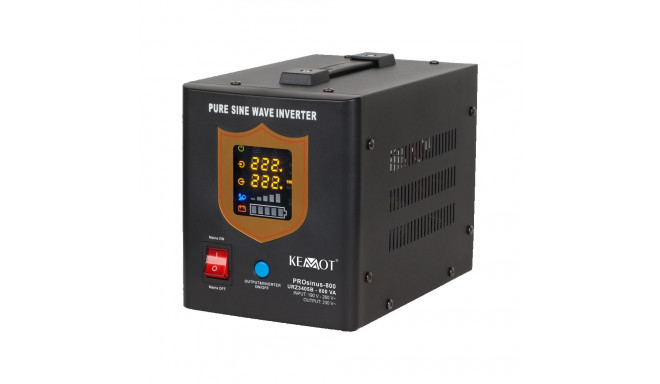 Varutoiteallikas KEMOT PROsinus-800 puhta siinuslainega inverter ja laadimisfunktsiooniga 12V 230V 8