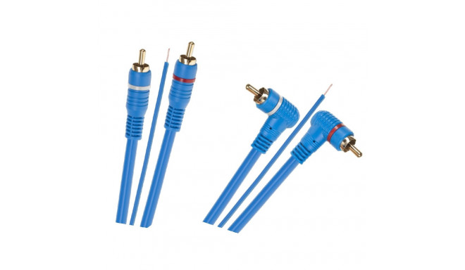 Kaabel 2 x RCA - 2 x RCA + juhe 5m nurga all - sirge