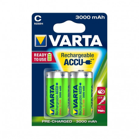 VARTA R14 NiMh 3000mAh akupatarei 2 tk/blister