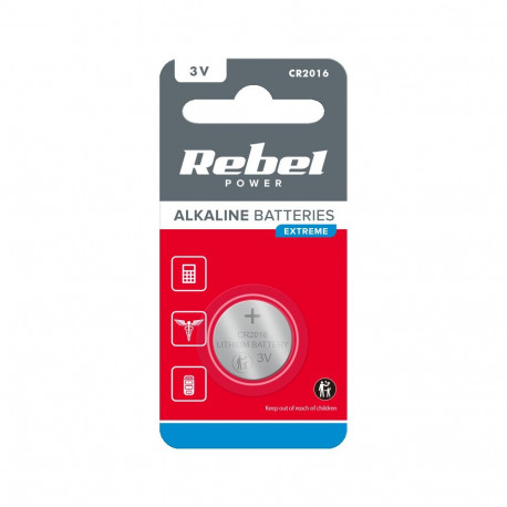 Bateria REBEL EXTREME CR2016 1szt/blist.