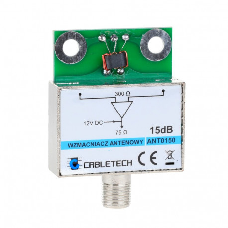 Wzmacniacz antenowy ekranowany 15dB Cabletech