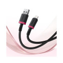 Cable - Baseus Dura Type A to IP 2.4A Fast Charging 1m Cable Black, Red