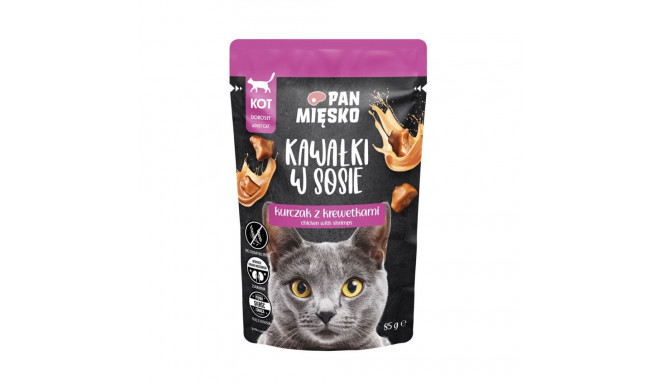 Wet Cat Food - PAN MIĘSKO Chicken with Shrimps 85g Grain-Free