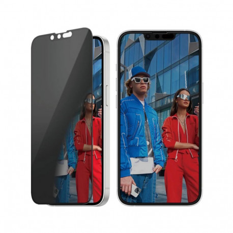 Kaitseklaas privaatsusfiltriga Apple iPhone 16e / 14 / 13 / 13 Pro, musta äärega, Ultra-Wide Fit, Pa