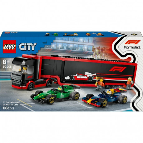LEGO City F1 treiler koos RB20 ja AMR24 võidusõiduautodega