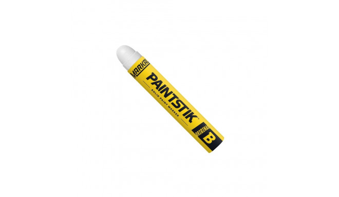 Markal B Paintstik solid paint marker – 17mm round tip, white, weather- and UV-resistant, recyclable