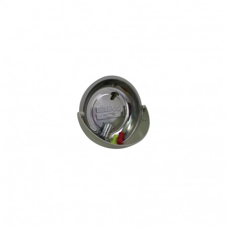 Bahco magnetic parts tray – 150mm stainless steel bowl, rubber-coated magnet base, plastic rim, hand