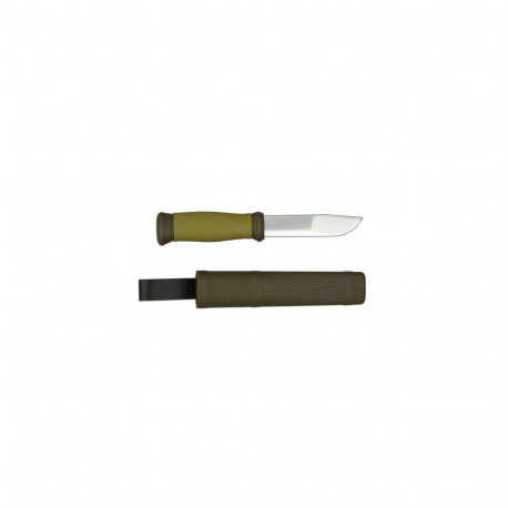 Morakniv Mora 2000 matkanuga – 109 mm roostevaba tera, libisemiskindel TPE käepide, nahast aasaga pl