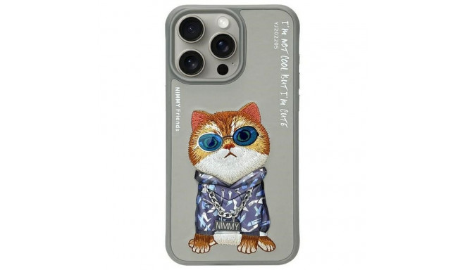NIMMY case GLASSES COOL CAT for IPHONE 15 Pro gray