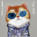 NIMMY case GLASSES COOL CAT for IPHONE 15 Pro gray