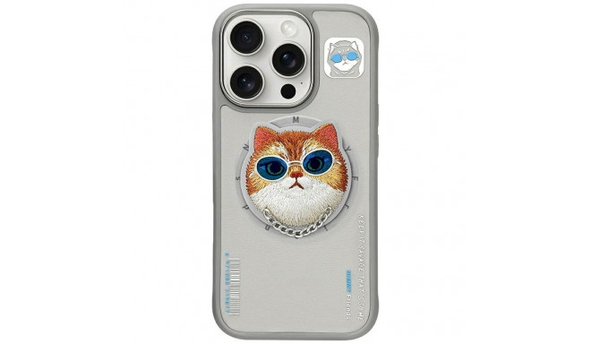 NIMMY case GLASSES COOL CAT compatible with MagSafe for IPHONE 16 Pro Max gray