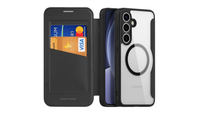 DUX DUCIS wallet case SKIN X PRO compatible with MagSafe for SAMSUNG S25 black