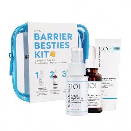 GEEK GORGEOUS KIT 101 LIQUID HYDRATION 50ML + STRESS LESS CREAM 30ML + HAPPIER BARRIER CREAM 50ML