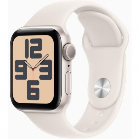 Apple Watch SE (2024) GPS 40mm Starlight Alu Case, Starlight Sport Strap M/L EU MXEG3