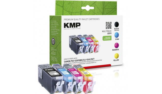 KMP C81V promo komplekt BK/C/M/Y sobiv PGI-525/CLI-526