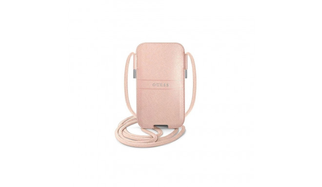Guess Saffiano Strap 6.1&#39;&#39; Bag - Pink
