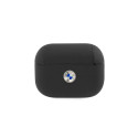 BMW BMAPSSLBK AirPods Pro cover czarny/black Geniune Leather Silver Logo