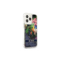Guess GUHCP13LLFLSB iPhone 13 Pro / 13 6.1" blue/blue hardcase Flower Liquid Glitter