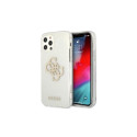 Guess GUHCP12LPCUGL4GTR iPhone 12 Pro Max 6.7" transparent hard case Glitter 4G Big Logo