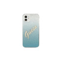 Guess GUHCP12SPCUGLSBL iPhone 12 mini 5.4" blue/blue hardcase Glitter Gradient Script