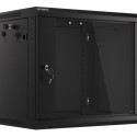 RACK CABINET 19" WALL-MOUNT 9U/600X450 (FLAT PACK) V2 BLACK LANBERG