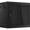 RACK CABINET 19" WALL-MOUNT 9U/600X450 (FLAT PACK) V2 BLACK LANBERG