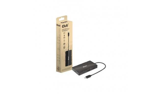 CLUB 3D USB Gen2 Type-C to Dual DisplayPort 4k60Hz 7-in-1 Portable Dock
