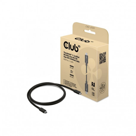 CLUB 3D Thunderbolt 5 Certified 8K240Hz Data 80/120 Gbps EPR 240 Watt Cable M/M 1m/3.28ft