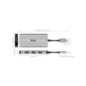 Club 3D USB Gen2 Type-C 10Gbps 4xUSB Type-A alumiiniumkorpusega jaotur