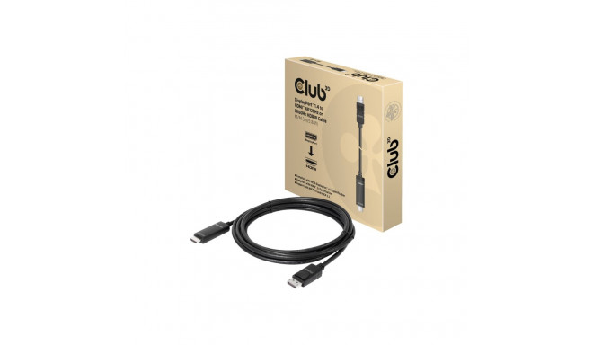 CLUB 3D DisplayPort 1.4 to HDMI 4K120Hz or 8K60Hz HDR10 cable 3m 9.84ft M/M